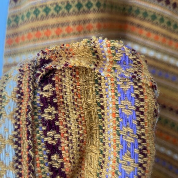 Vintage Woven Hippy Dress "Earth Mother" Caftan Maxi Retro 60s 70s Boho Ethnic - Picture 9 of 12